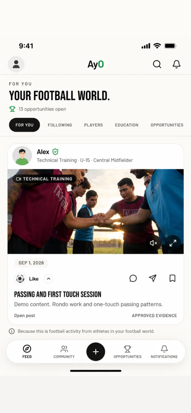 AyO mobile athlete feed